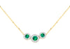 9ct Yellow Gold 0.08ct Diamond & Emerald Trilogy Pendant