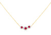 9ct Yellow Gold 0.08ct Diamond & Ruby Trilogy Pendant