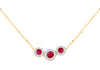 9ct Yellow Gold 0.08ct Diamond & Ruby Trilogy Pendant