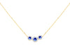 9ct Yellow Gold 0.8ct Diamond & Sapphire Trilogy Pendant