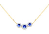 9ct Yellow Gold 0.8ct Diamond & Sapphire Trilogy Pendant