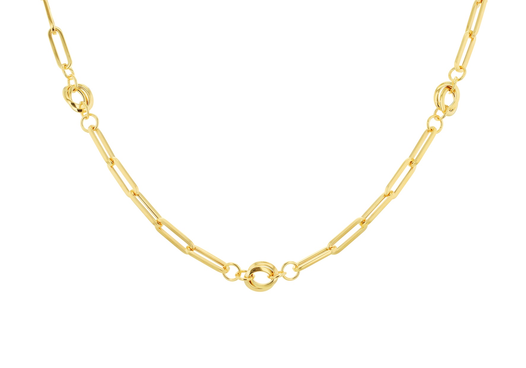 9ct Yellow Gold Knot Paper Links Necklace