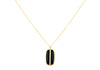 9ct Yellow Gold 0.009ct Diamond Set Black Oval Bar Pendant