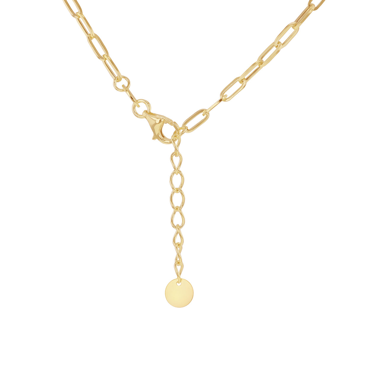 9ct Yellow Gold Puffed Heart Paper Chain Necklace