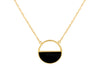 9ct Yellow Gold Black Onyx Crescent Pendant