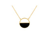 9ct Yellow Gold Black Onyx Crescent Pendant
