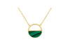 9ct Yellow Gold Malachite Crescent Pendant