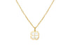 9ct Yellow Gold Mother Of Pearl Clover Petal Necklace