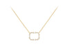 9ct Yellow Gold White Zirconia Square Frame Necklace