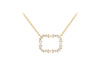 9ct Yellow Gold White Zirconia Square Frame Necklace