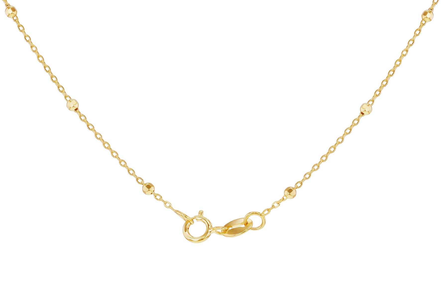 9ct Yellow Gold Rainbow Heart Ball Chain Pendant