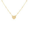 9ct Yellow Gold Shimmer Heart Adjustable Trace & Ball Chain Necklace