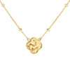9ct Yellow Gold Clover Adjustable Trace & Ball Chain Necklace