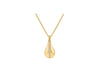 9ct Yellow Gold White Zirconia Teardrop Pendant