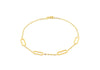 9ct Yellow Gold Paperclip Station Bracelet