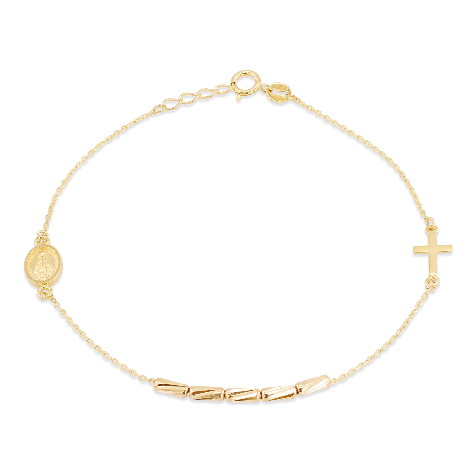 9ct Yellow Gold Rosary Bar Bracelet