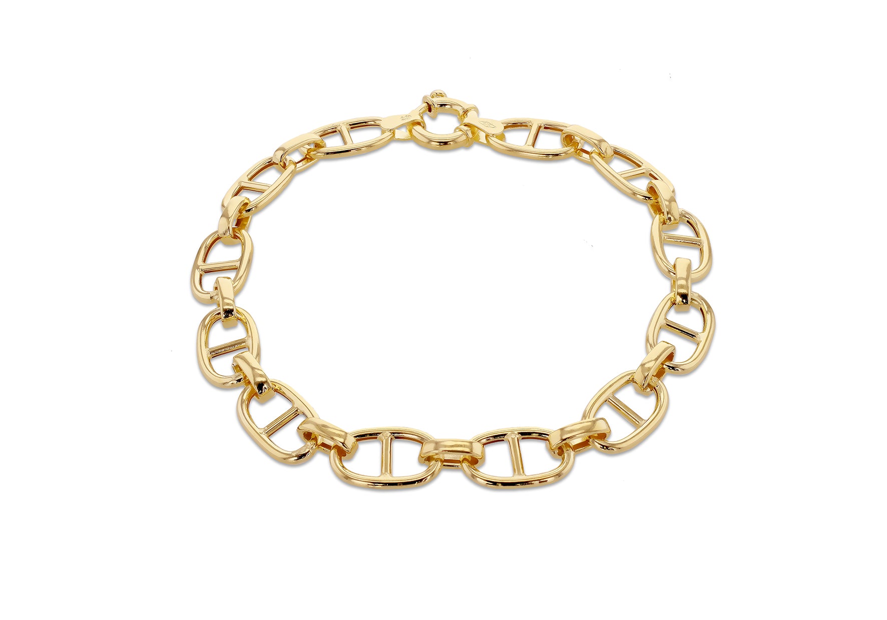 9ct Yellow Gold Rambo Links Bracelet