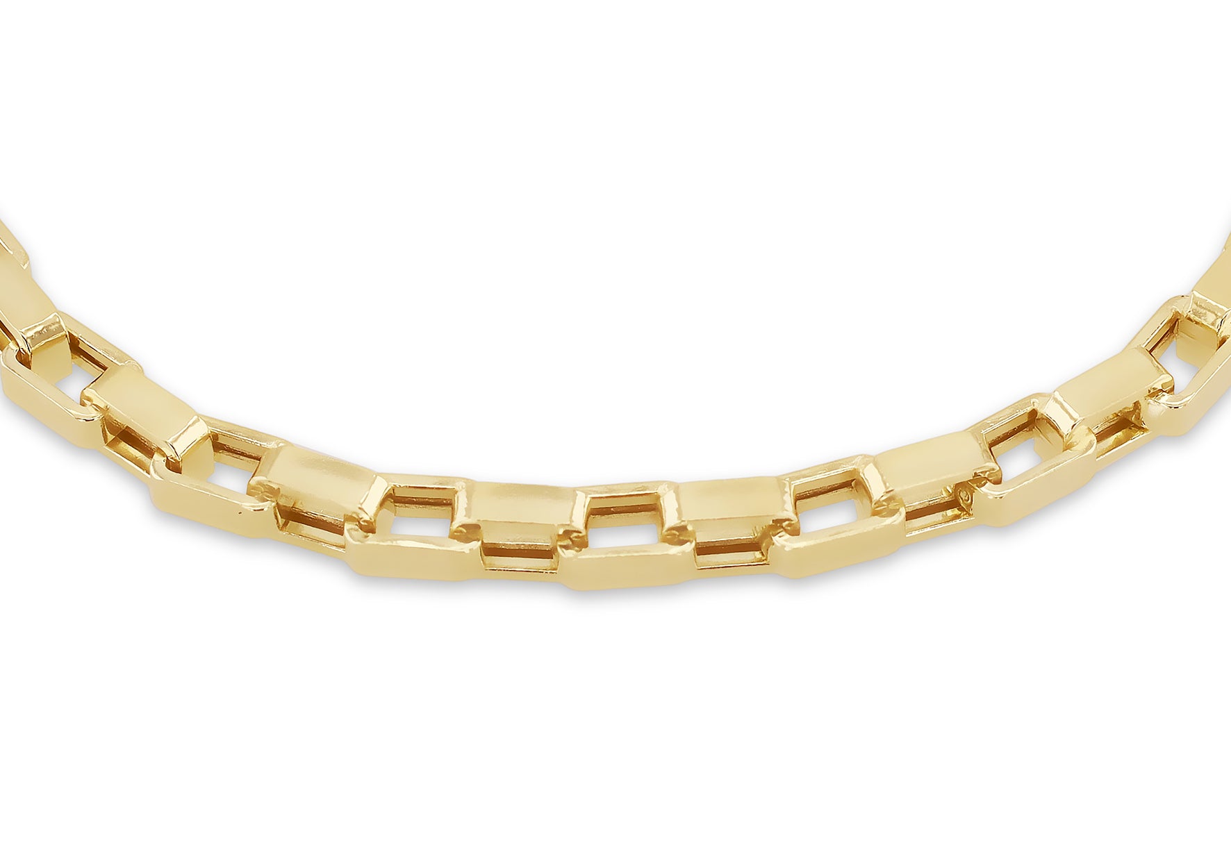 9ct Yellow Gold Square Paper Chain Bracelet
