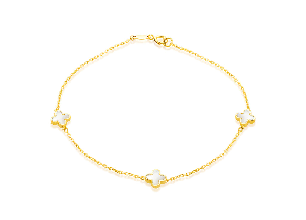 9ct Yellow Gold Mother of Pearl Petals Bracelet