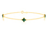 9ct Yellow Gold Malachite Petals Bracelet