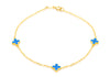 9ct Yellow Gold Turquoise Petals Bracelet
