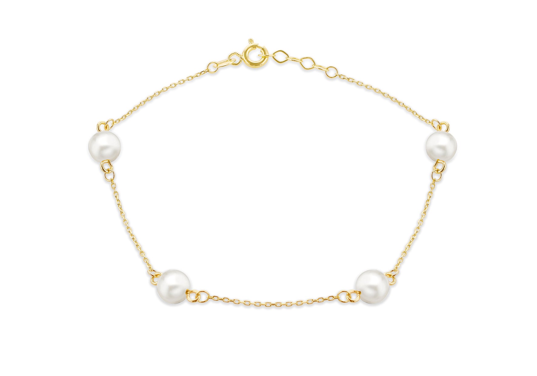 9ct Yellow Gold Pearl Orbit Bracelet