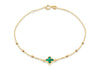 9ct Yellow Gold Malachite Clover Ball Bracelet