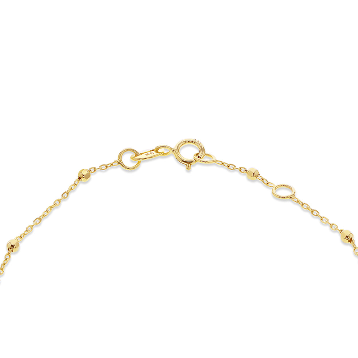 9ct Yellow Gold Starburst Heart Adjustable Trace & Ball Chain Bracelet
