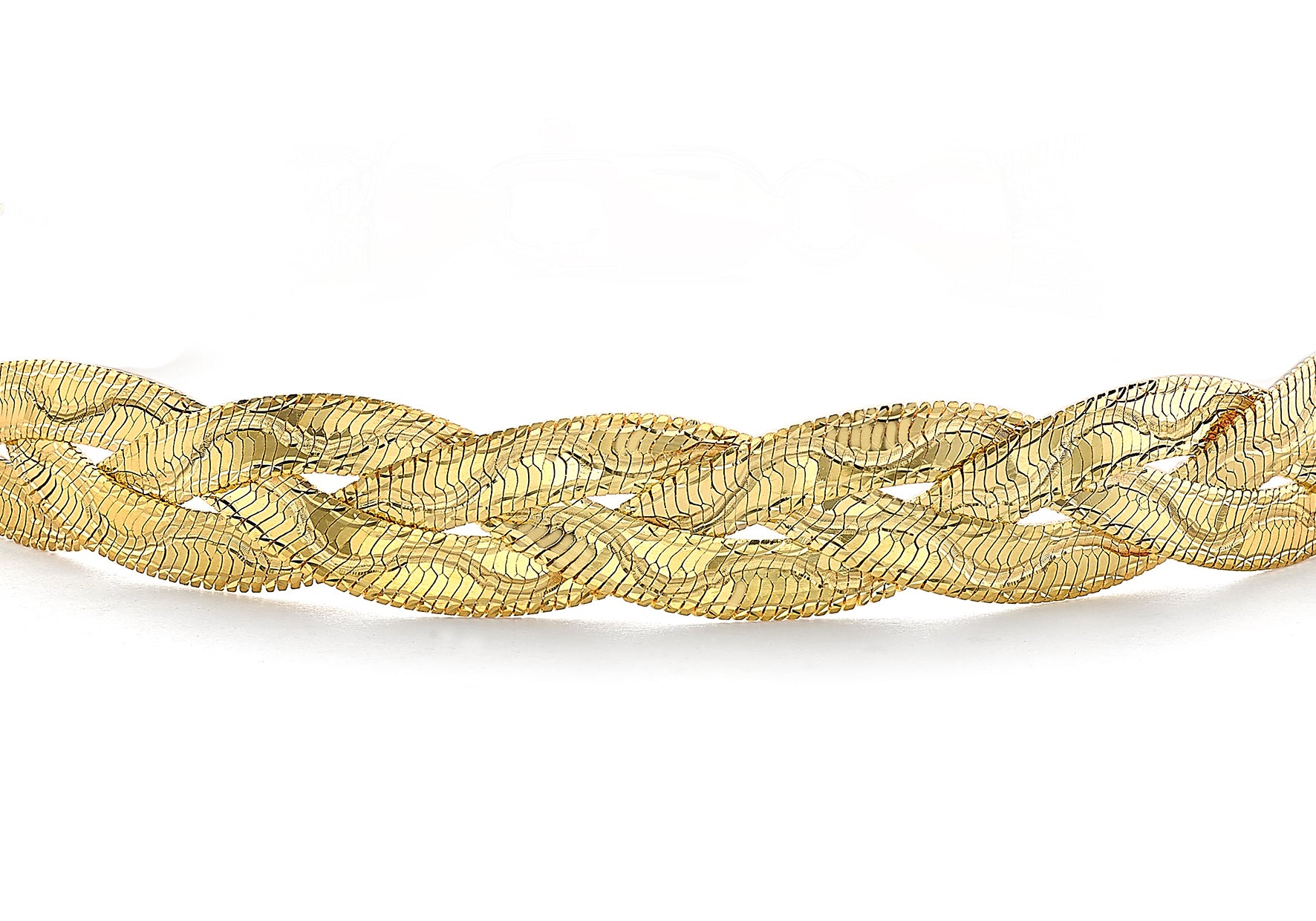 9ct Yellow Gold Triple Plait Wave Herringbone Bracelet