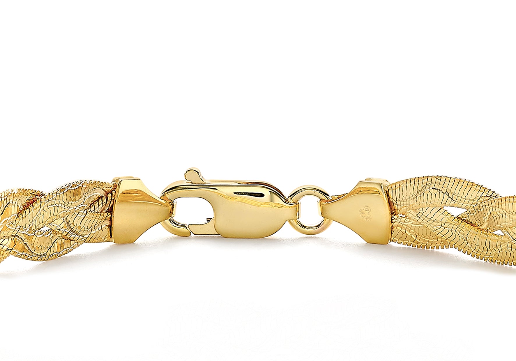 9ct Yellow Gold Triple Plait Wave Herringbone Bracelet