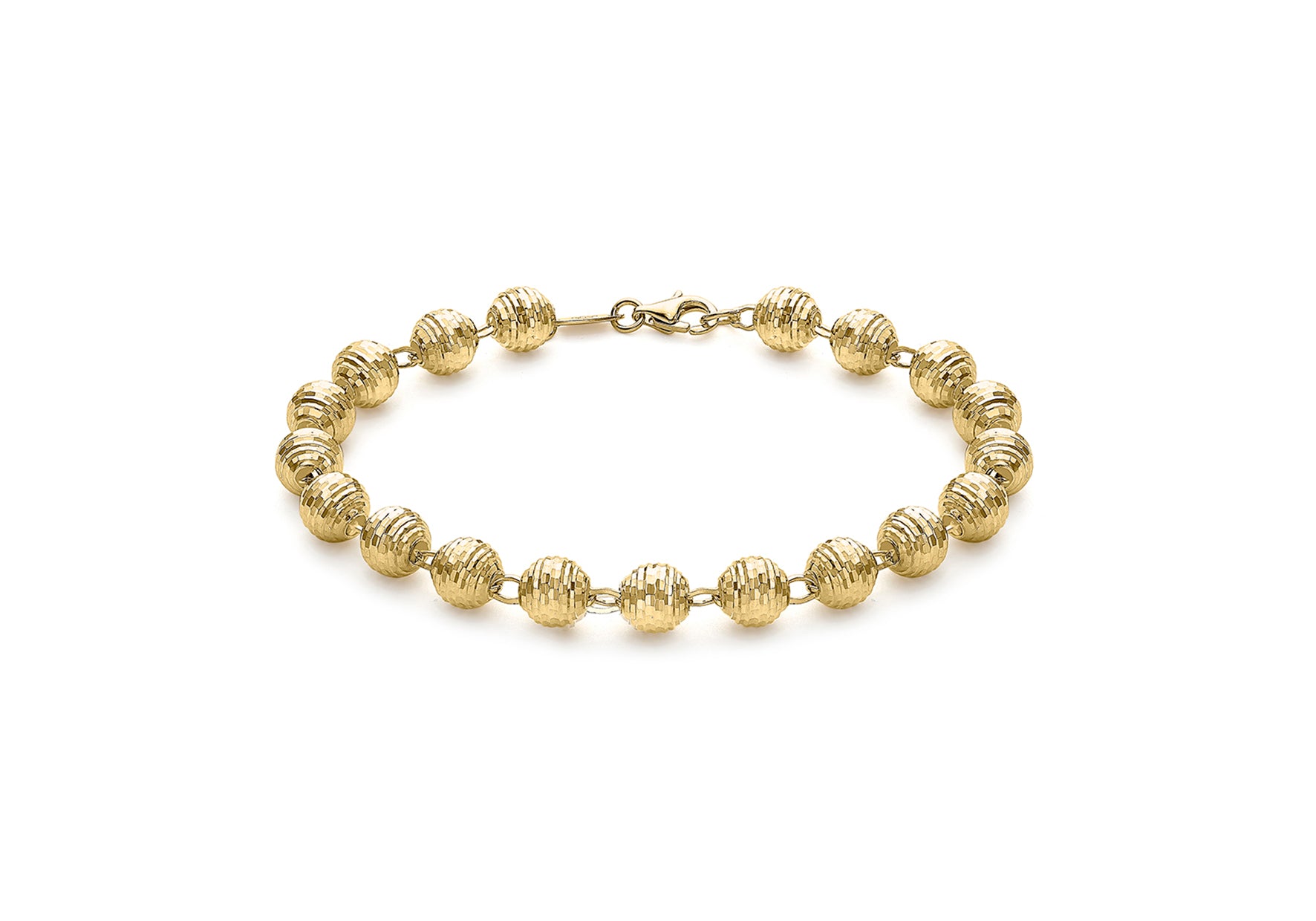 9ct Yellow Gold Faceted Balls Bracelet