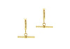 9ct Yellow Gold Round T-Bar Hoop Creole Earrings