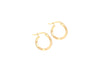 9ct Yellow Gold White Zirconia Slim Hoop Earrings