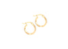 9ct Yellow Gold Blue Zirconia Slim Hoop Earrings