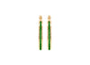 9ct Yellow Gold Green Zirconia Slim Hoop Earrings