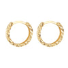 9ct Yellow Gold Ribbed Wave Hoop Earrings