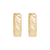 9ct Yellow Gold Ribbed Wave Hoop Earrings