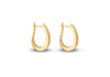 9ct Yellow Gold Tapered Marquise Hoop Earrings