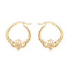 9ct Yellow Gold Diamond Cut Claddagh Creole Earrings