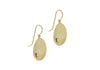 9ct Yellow Gold White Zirconia Brushed Concave Organic Disc Drop Earrings