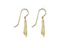 9ct Yellow Gold White Zirconia Brushed Concave Organic Disc Drop Earrings