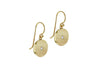 9ct Yellow Gold White Zirconia Brushed Discus Drop Earrings