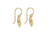 9ct Yellow Gold White Zirconia Brushed Swirl Drop Earrings