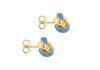 9ct Yellow Gold Blue Enamel Knot Stud Earrings