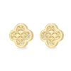 9ct Yellow Gold Sunburst Clover Petal Stud Earrings