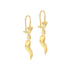 9ct Yellow Gold Cornicello Drop Earrings