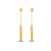 9ct Yellow Gold Honeycomb Barrel Drop Earrings