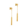 9ct Yellow Gold Honeycomb Barrel Drop Earrings