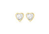9ct Yellow Gold Heart Stud Earrings