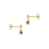 9ct Yellow Gold White & Blue Zirconia Drop Stud Earrings